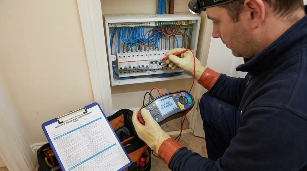 Testing electrical circuits during an EICR